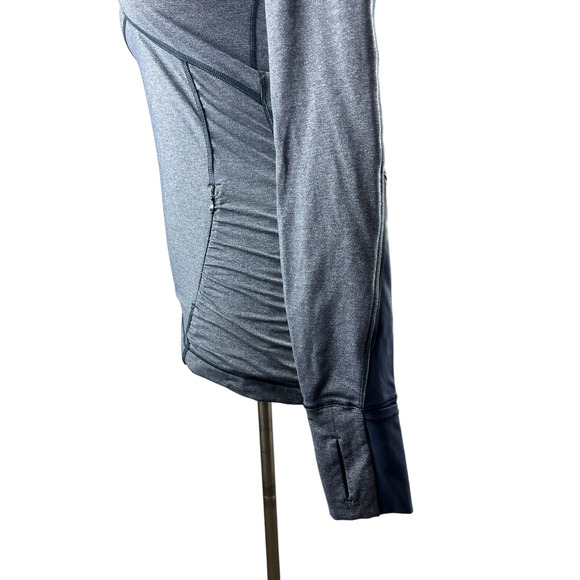 Lululemon Kriss Cross 1/2 Zip Pullover Heathered Inkwell Blue Thumbholes Size 6 - Picture 5 of 16